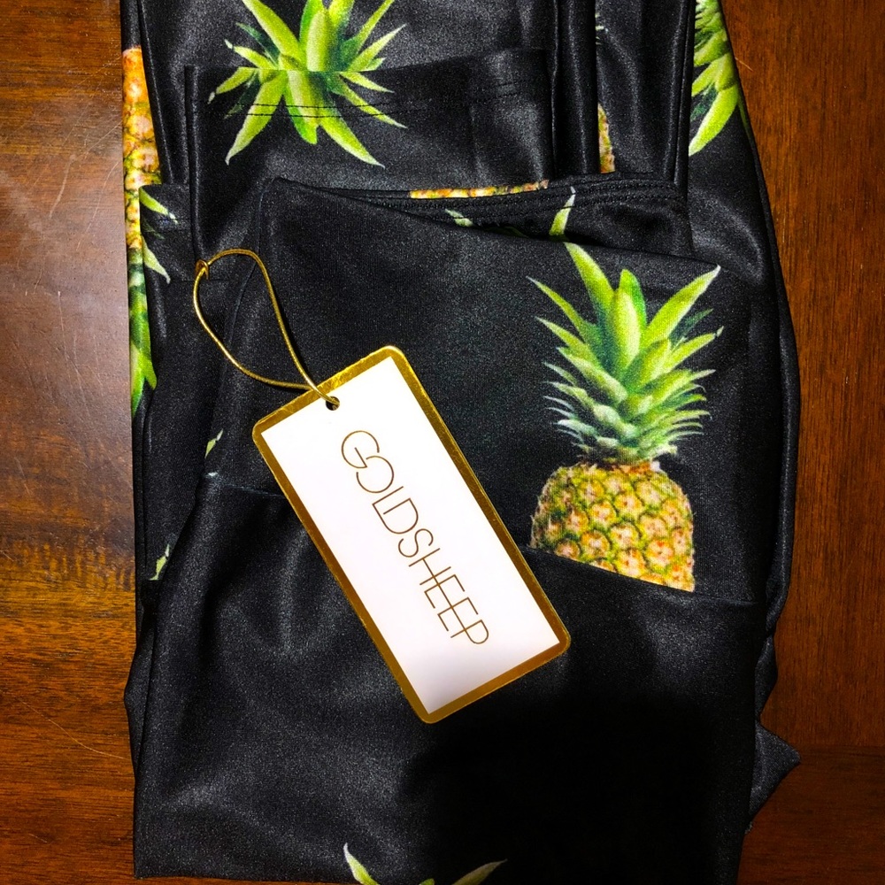 Goldsheep Pineapple Yoga Leggings size L